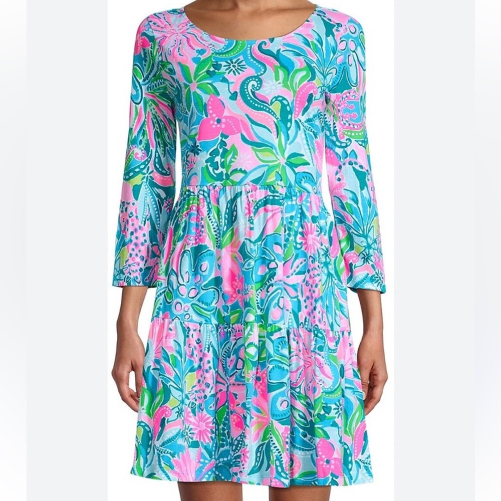 Lilly Pulitzer geanna cotton swing floral dress - Picture 1 of 6